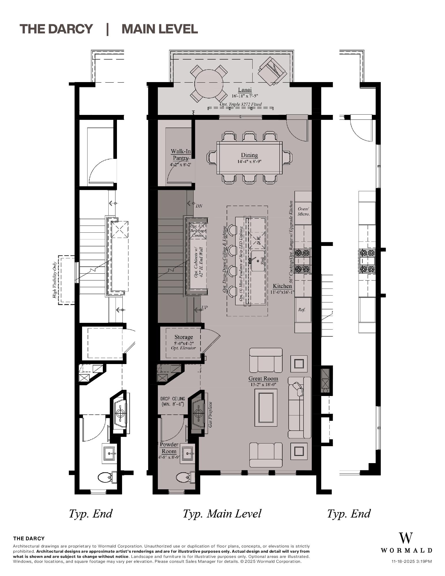 The Darcy (opt. elevator) floor plan 1