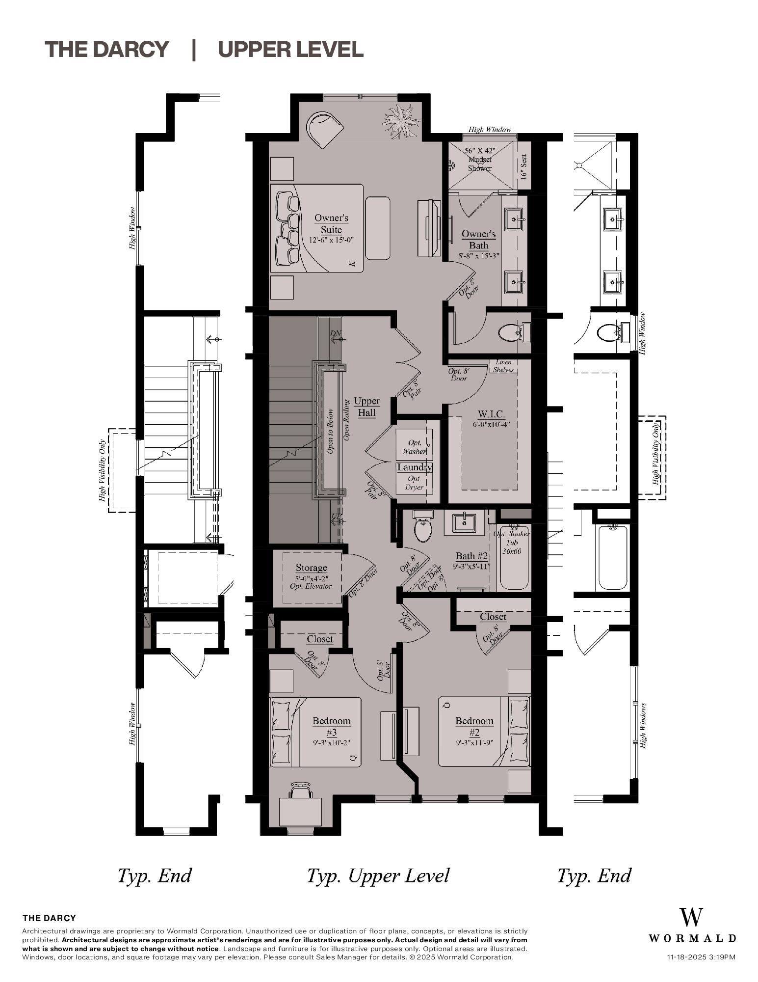 The Darcy (opt. elevator) floor plan 2