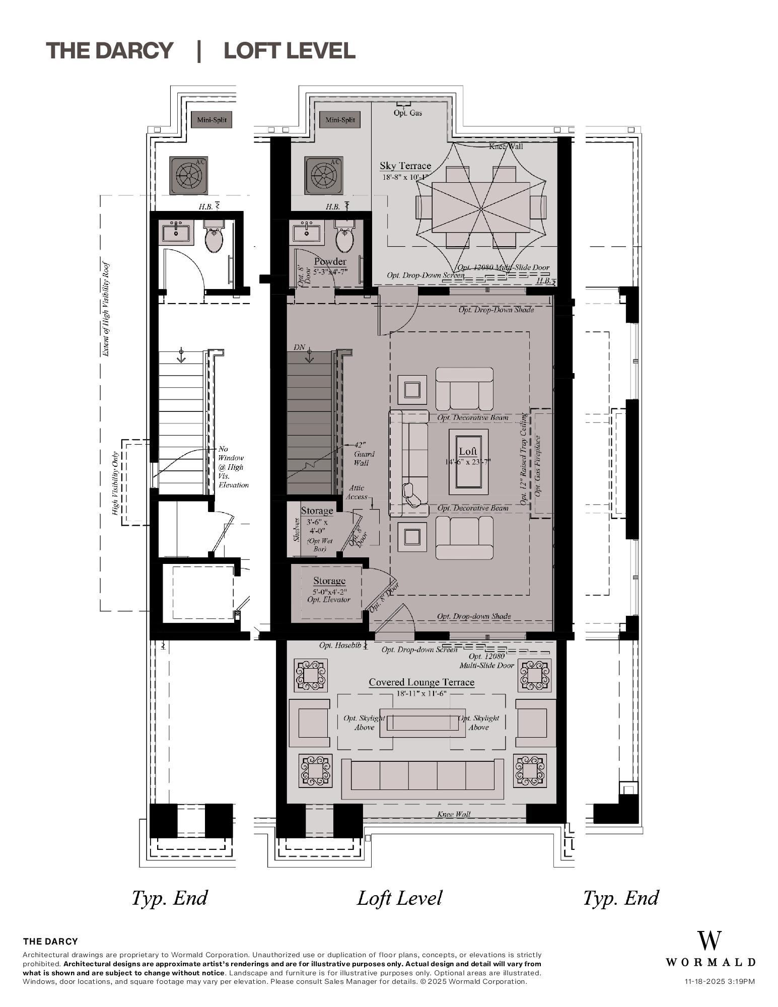 The Darcy (opt. elevator) floor plan 3
